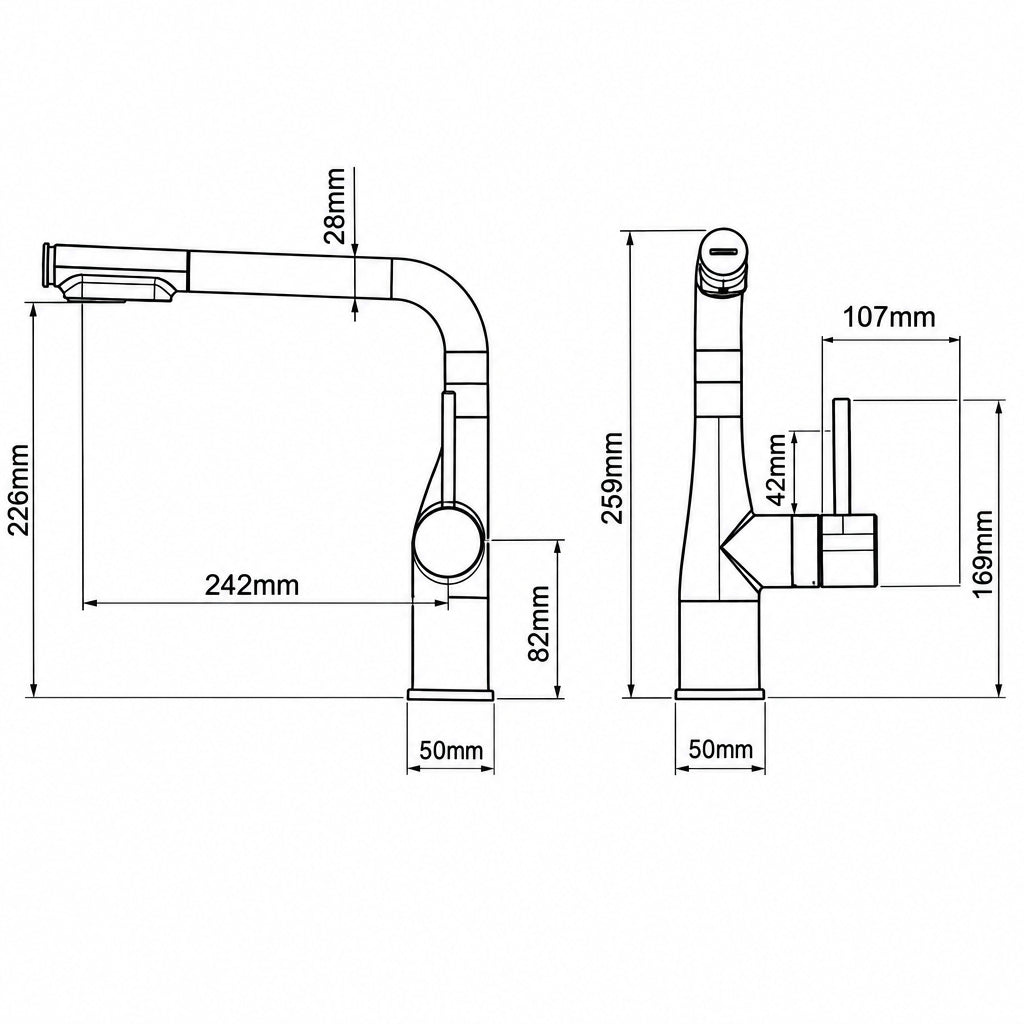 Pull-Down Kitchen Faucet for Effortless Rinsing