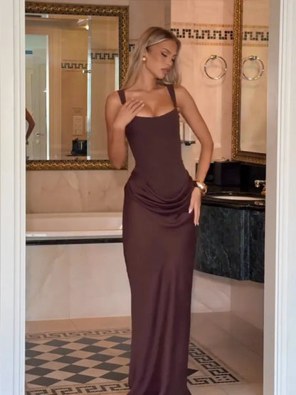 Women's Dress - Modern Cut with Pleats for Summer Parties