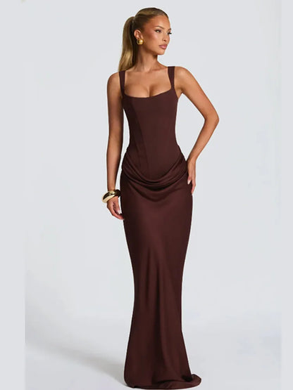 Women's Dress - Modern Cut with Pleats for Summer Parties