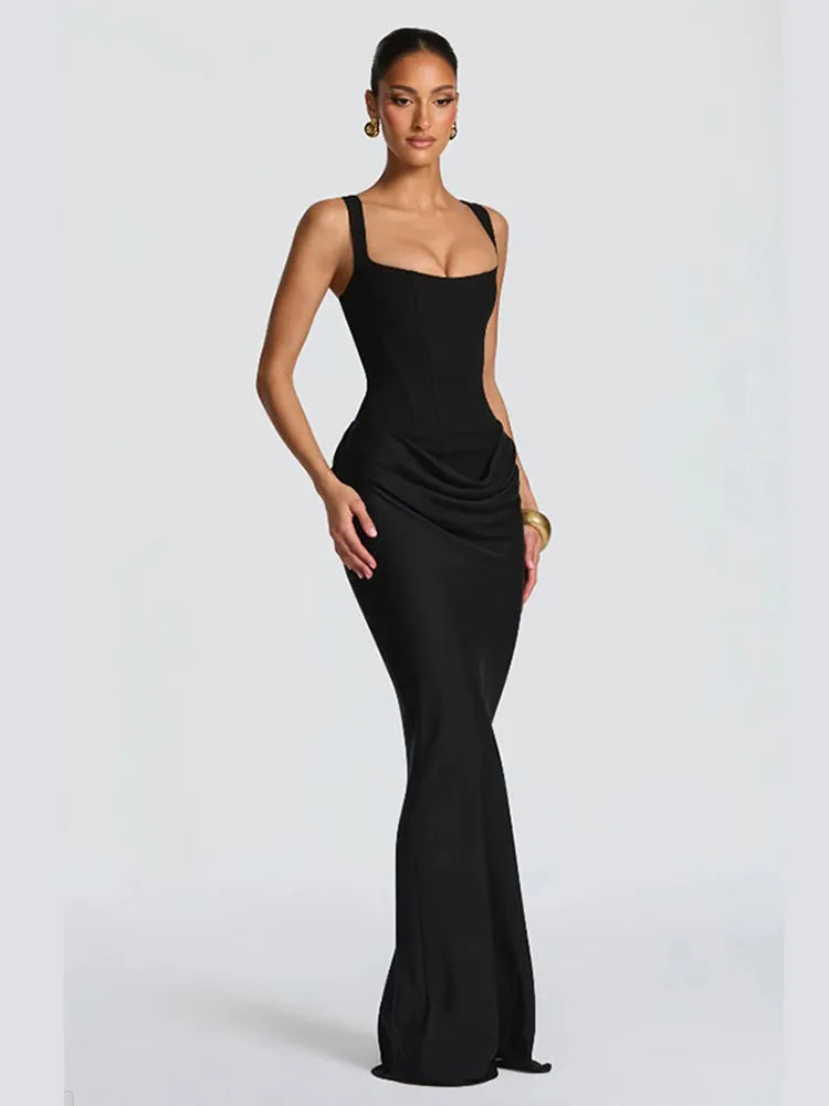 Women's Dress - Modern Cut with Pleats for Summer Parties