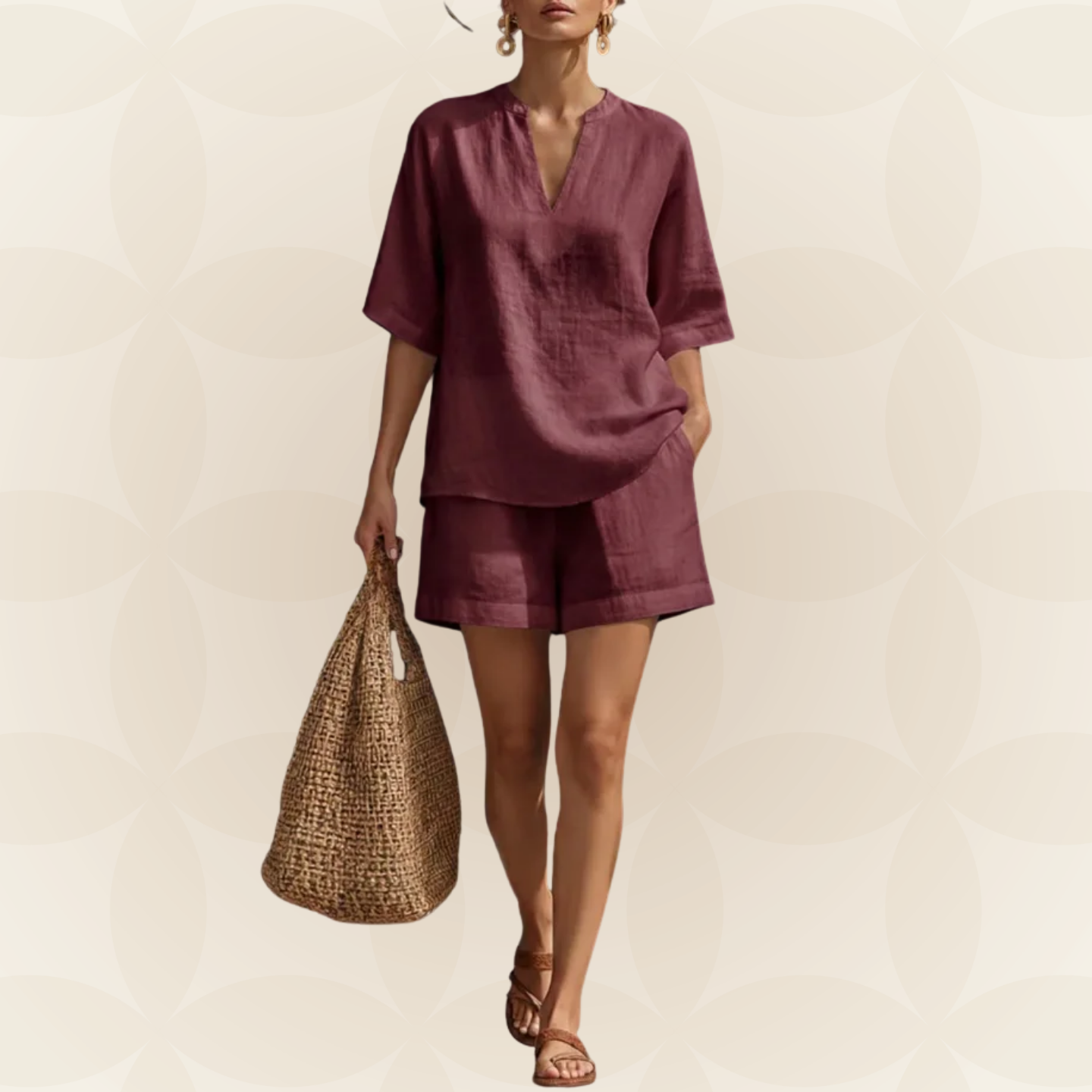 Women's Summer Set | Airy Blouse & Matching Shorts