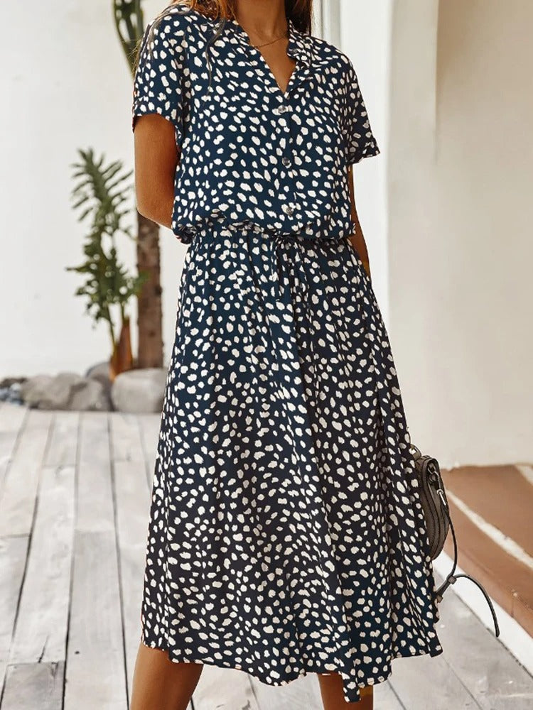 Women's Summer Dress | Midi Length & Adjustable Waist
