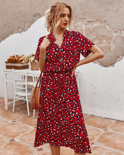 Women's Summer Dress | Midi Length & Adjustable Waist