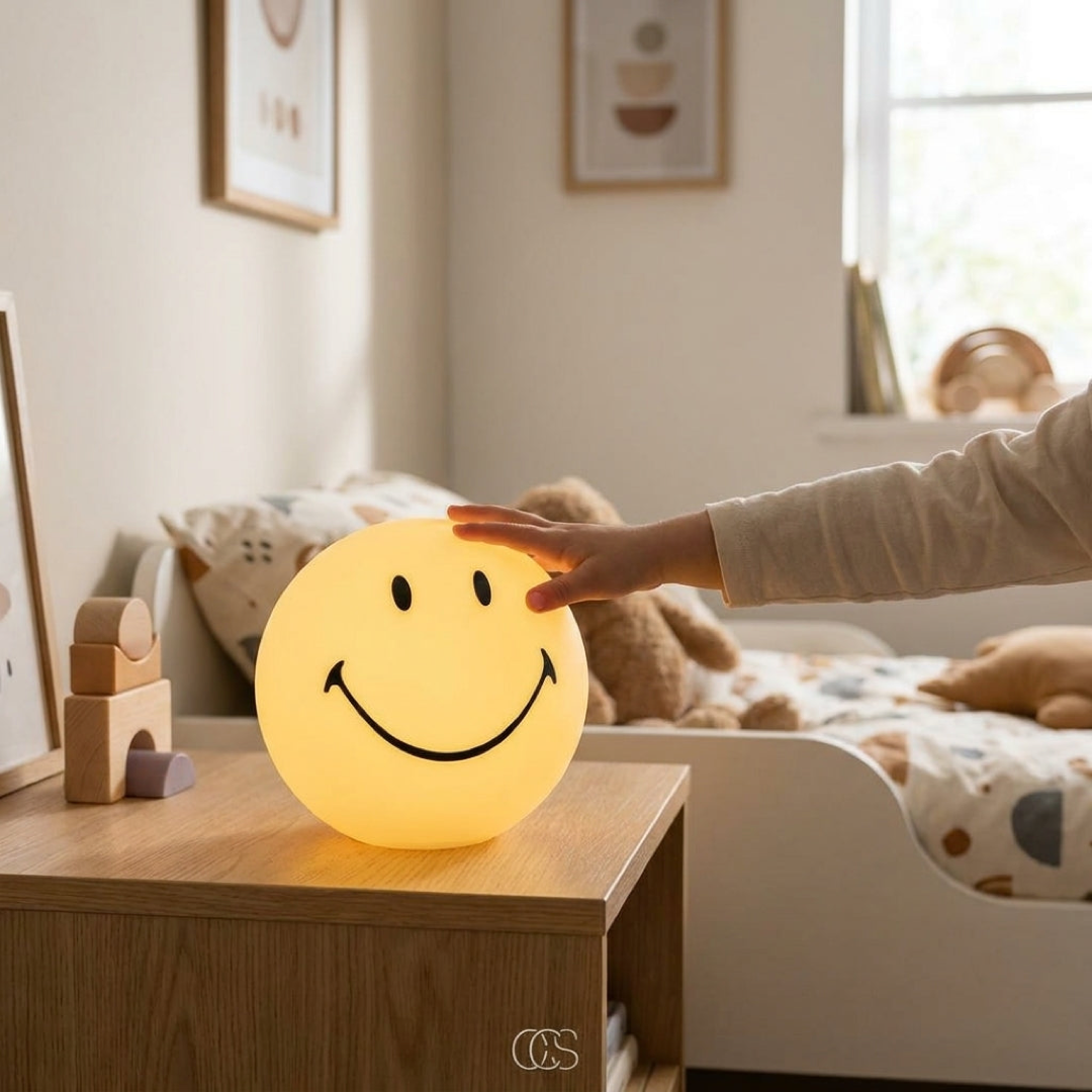 Smiley Bedside Lamp for a Gentle Nighttime Glow