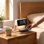 Bedside Glow Clock With Wireless Charging
