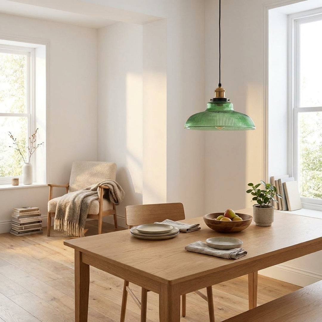Vintage Glass Pendant Lamp for a Warm Glow