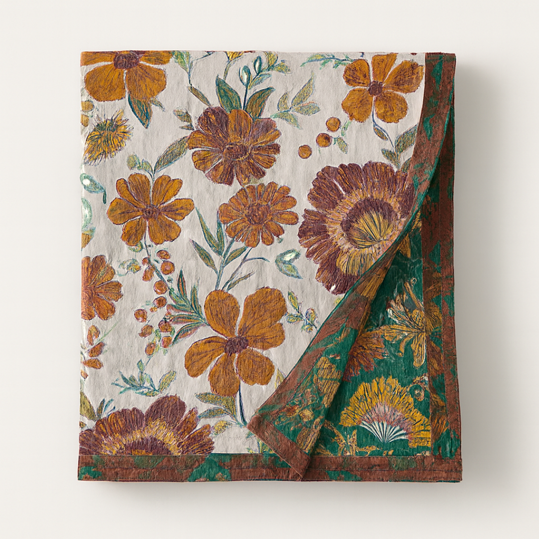 Floral Gauze Blanket for Breathable Comfort