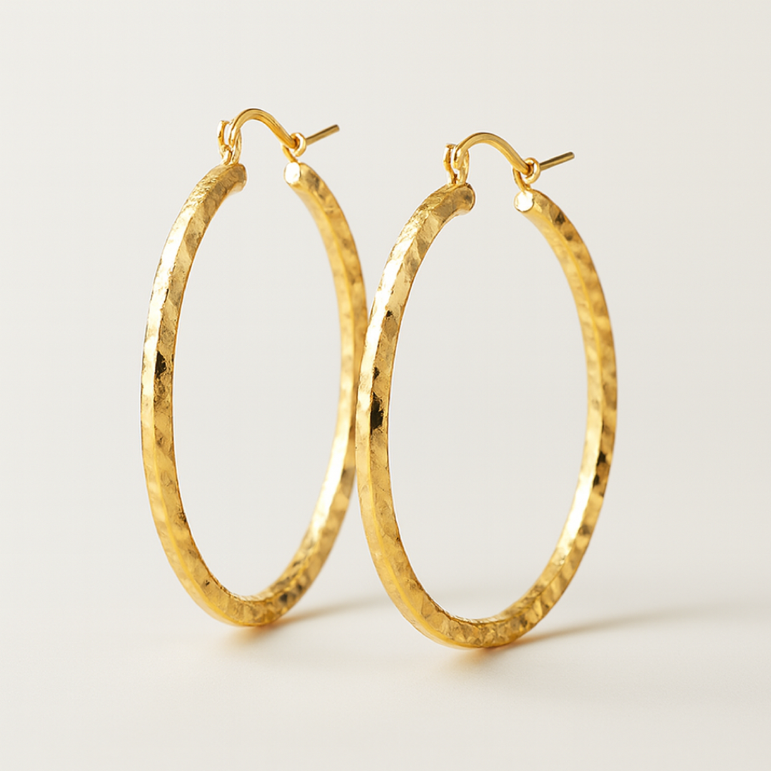Textured Hoop Earrings With Effortless Sparkle