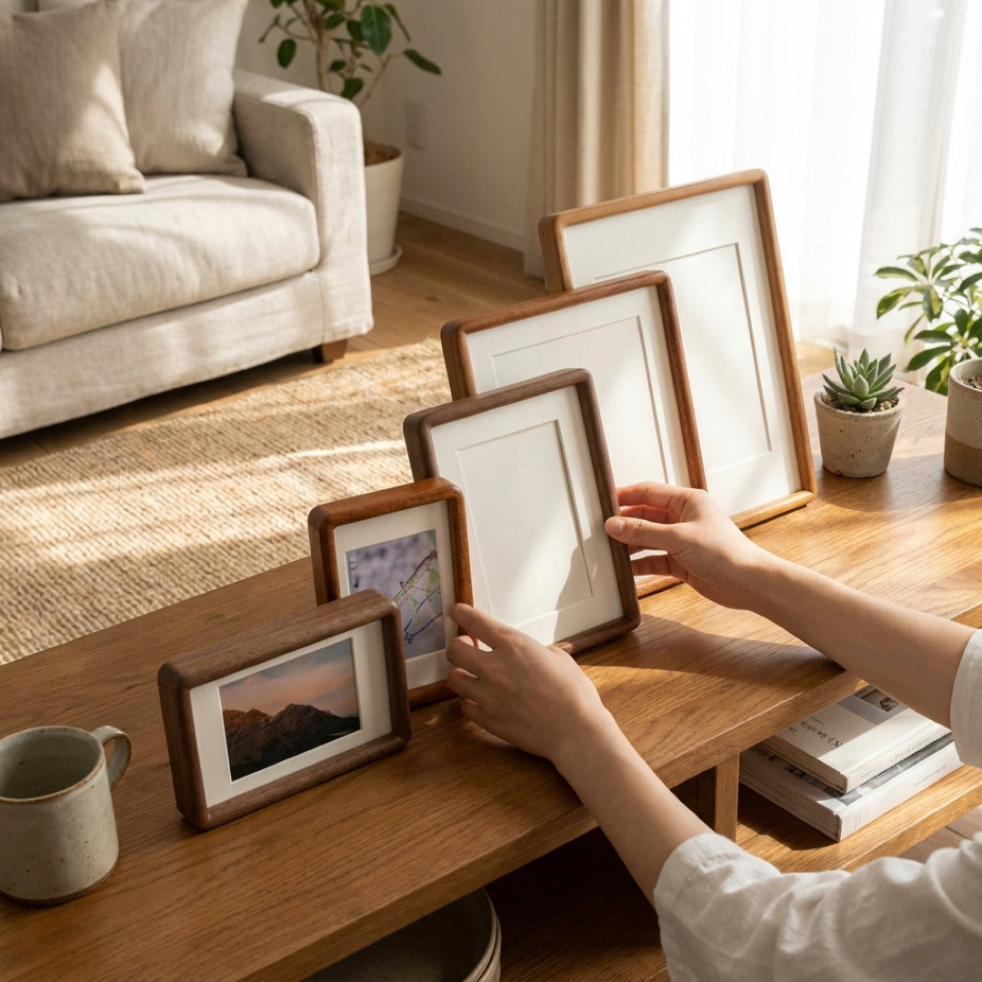Matted Wood Picture Frame for Easy Display
