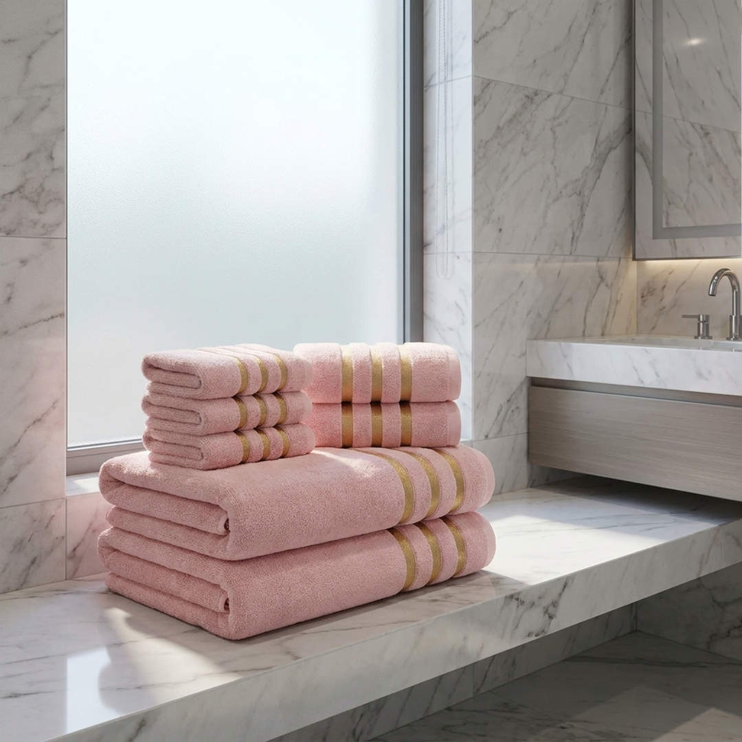 8-Piece Cotton Towel Set for Faster Drying