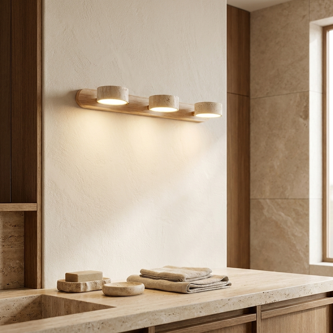 Travertine Wall Sconce for Warm Ambient Light
