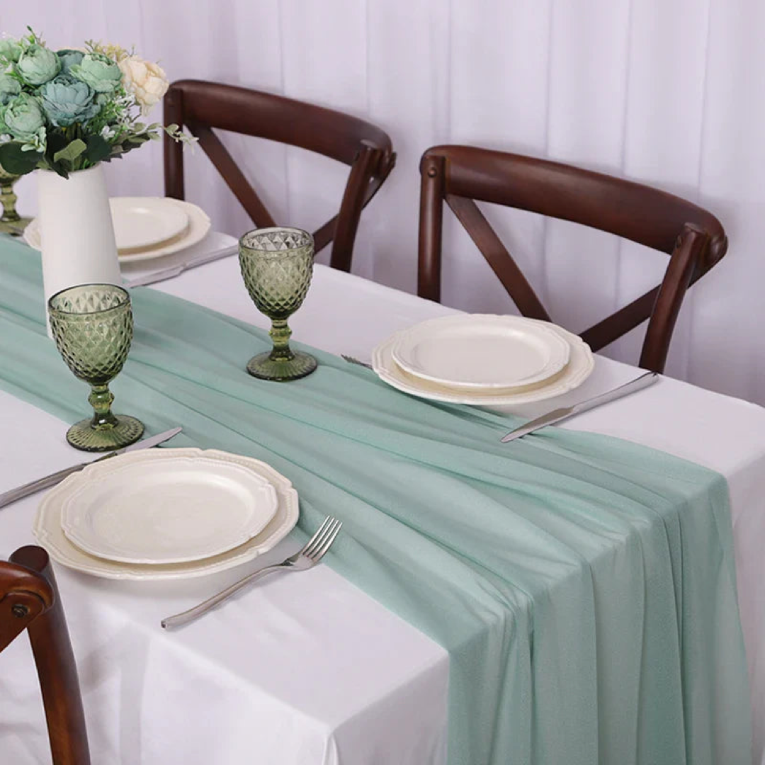 Sheer Chiffon Table Runner for Effortless Elegance