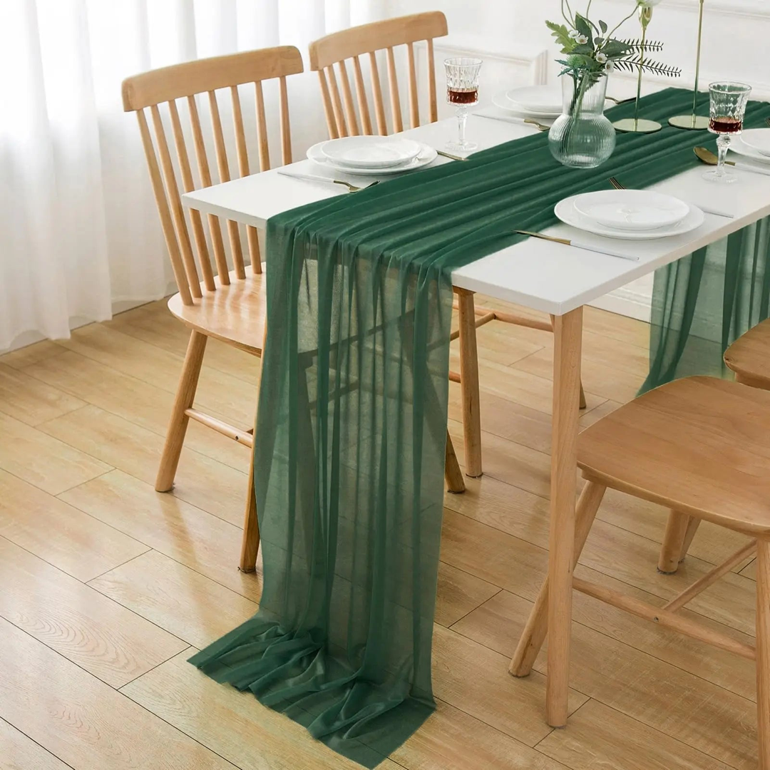 Sheer Chiffon Table Runner for Effortless Elegance