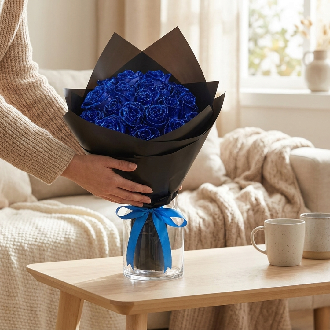 Eternal Glitter Rose Table Decor – Lasting Romance