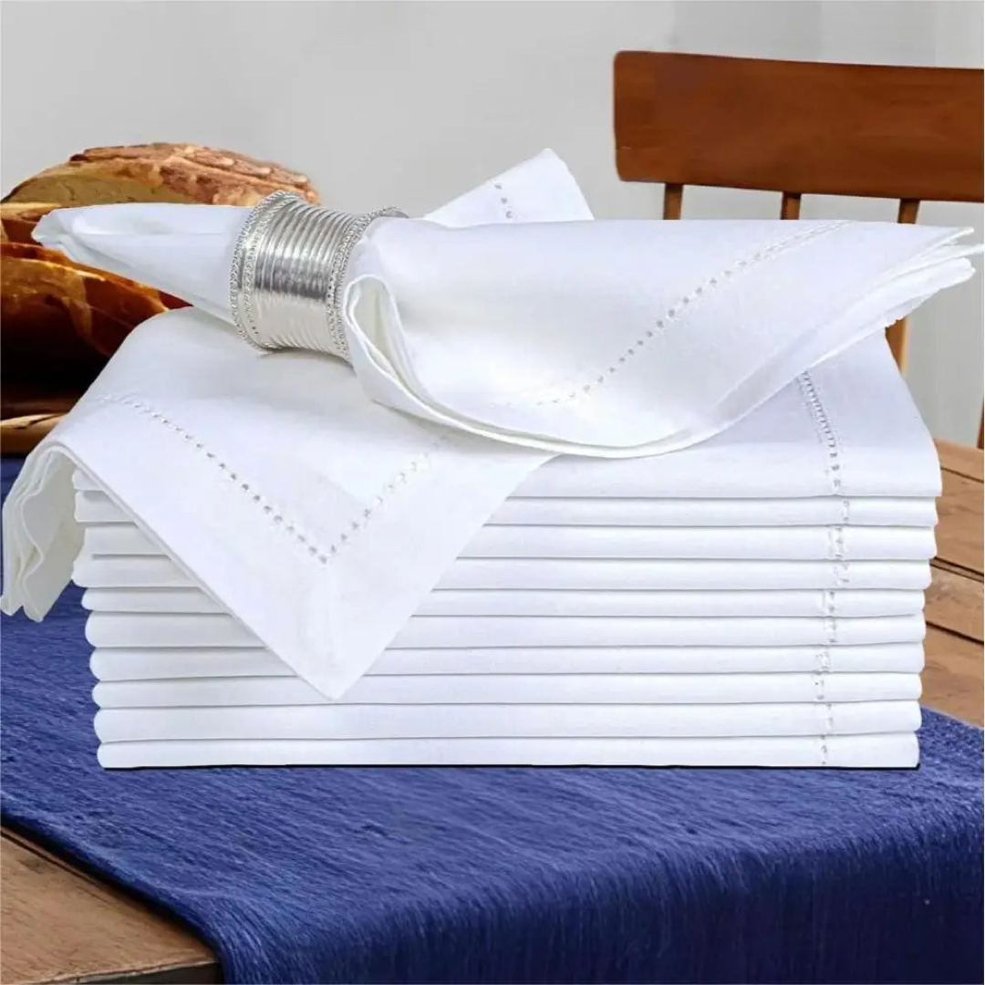 Hemstitched Linen Napkins for Elegant Dining – Set of 6