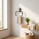 Walnut Towel Ring for Damage-Free Mounting