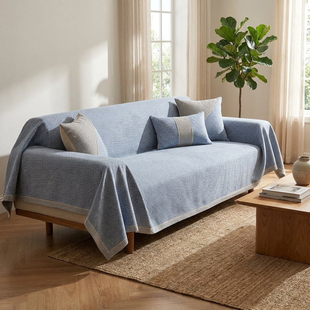 Cotton-Linen Sofa Cover for Secure Comfort