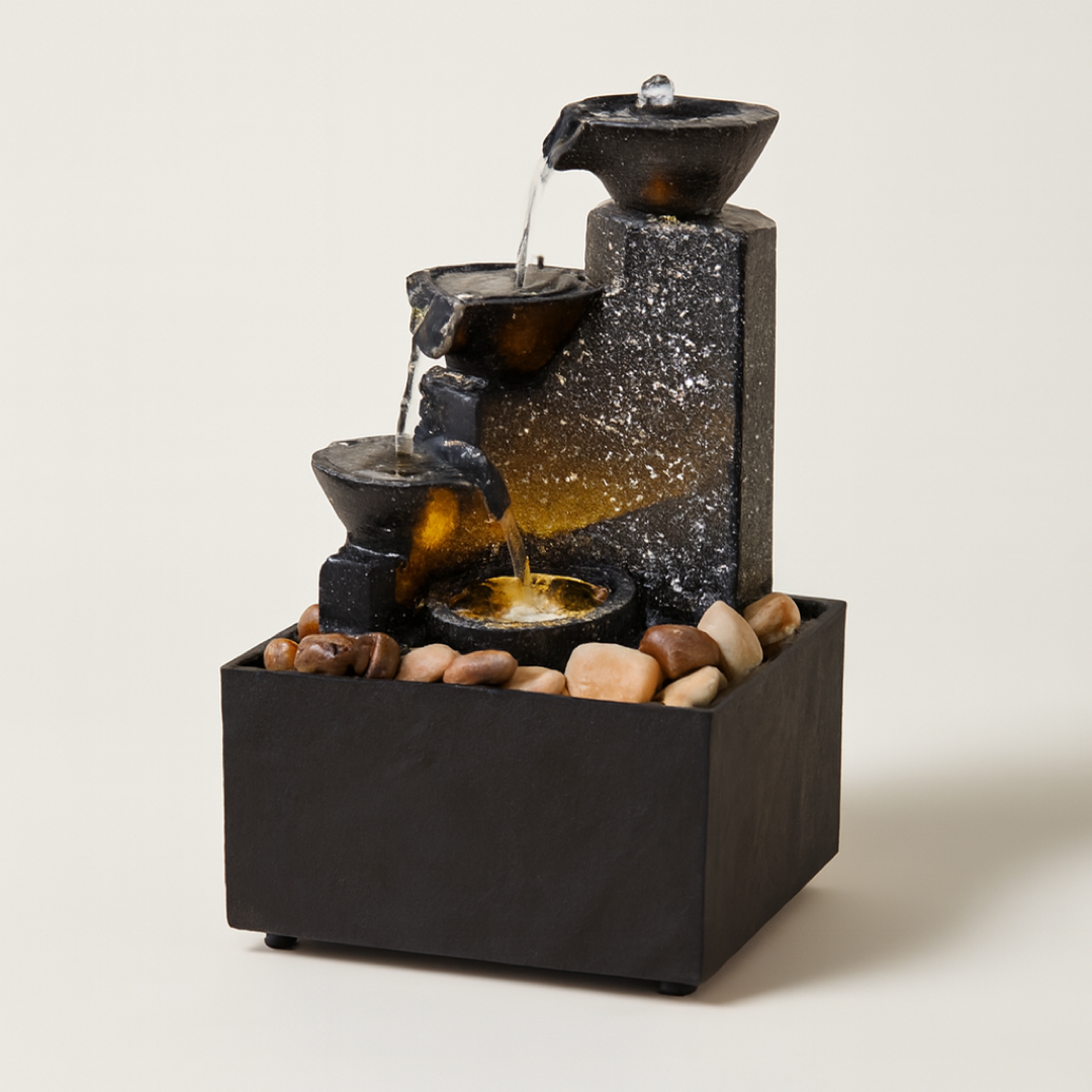Three-Tier Tabletop Fountain for Calming Spaces