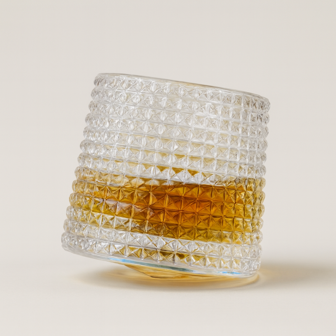 Swirling Crystal Whiskey Glasses for Fuller Flavor
