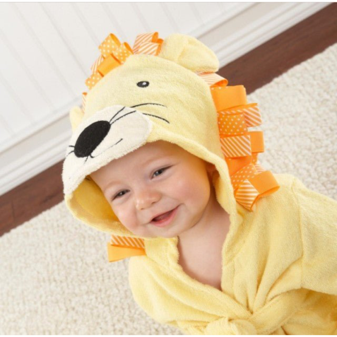 Critter Hood Baby Bathrobe for Cozy Drying