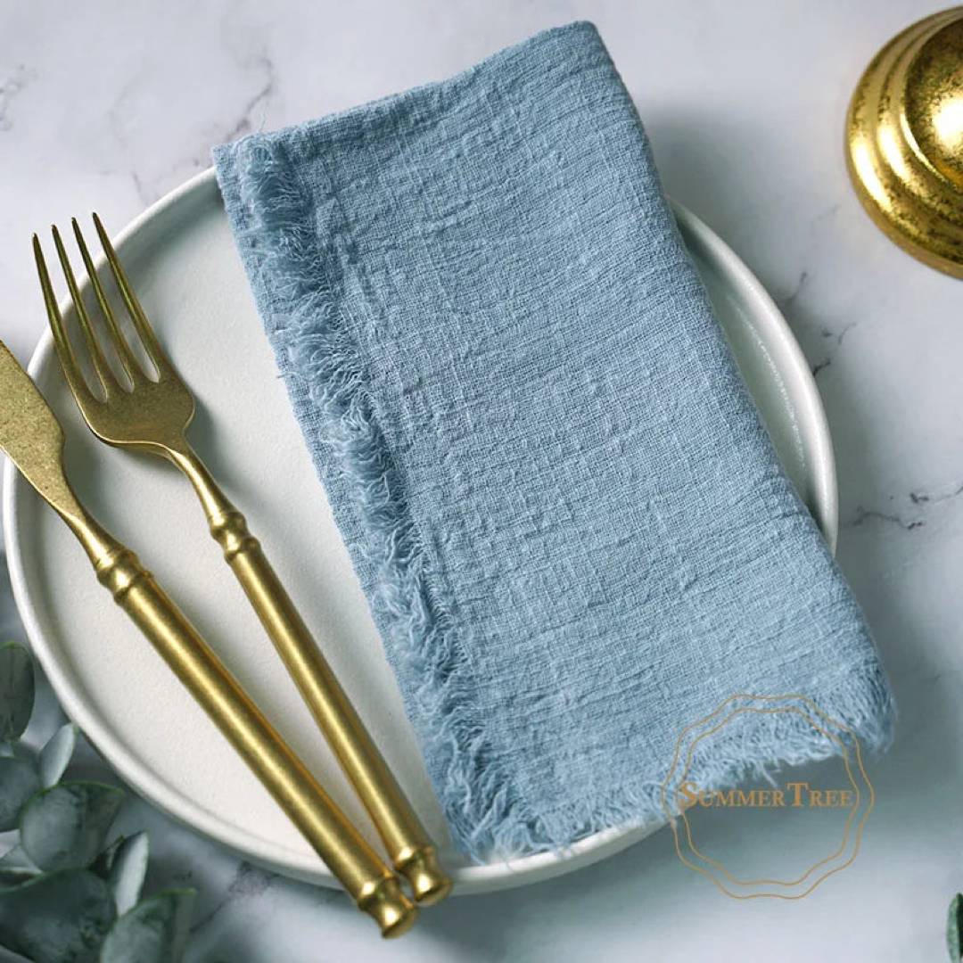 Frayed Cotton Napkin Set for Cozy Tables