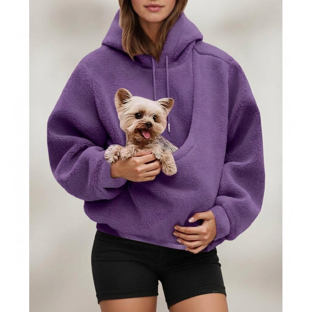 Cozy Pouch Hoodie for Hands-Free Pet Carrying