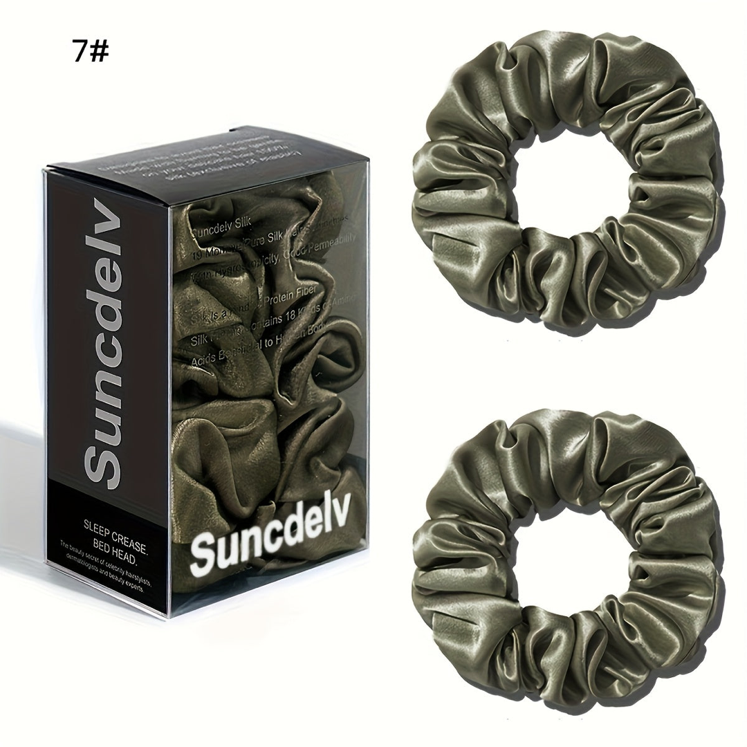 Pure Silk Scrunchie Pair for Crease-Free Hold