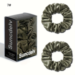 Pure Silk Scrunchie Pair for Crease-Free Hold