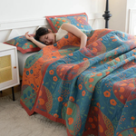 Bohemian Cotton Muslin Quilt for Year-Round Comfort