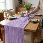 Lilac Gauze Table Runner for Effortless Elegance