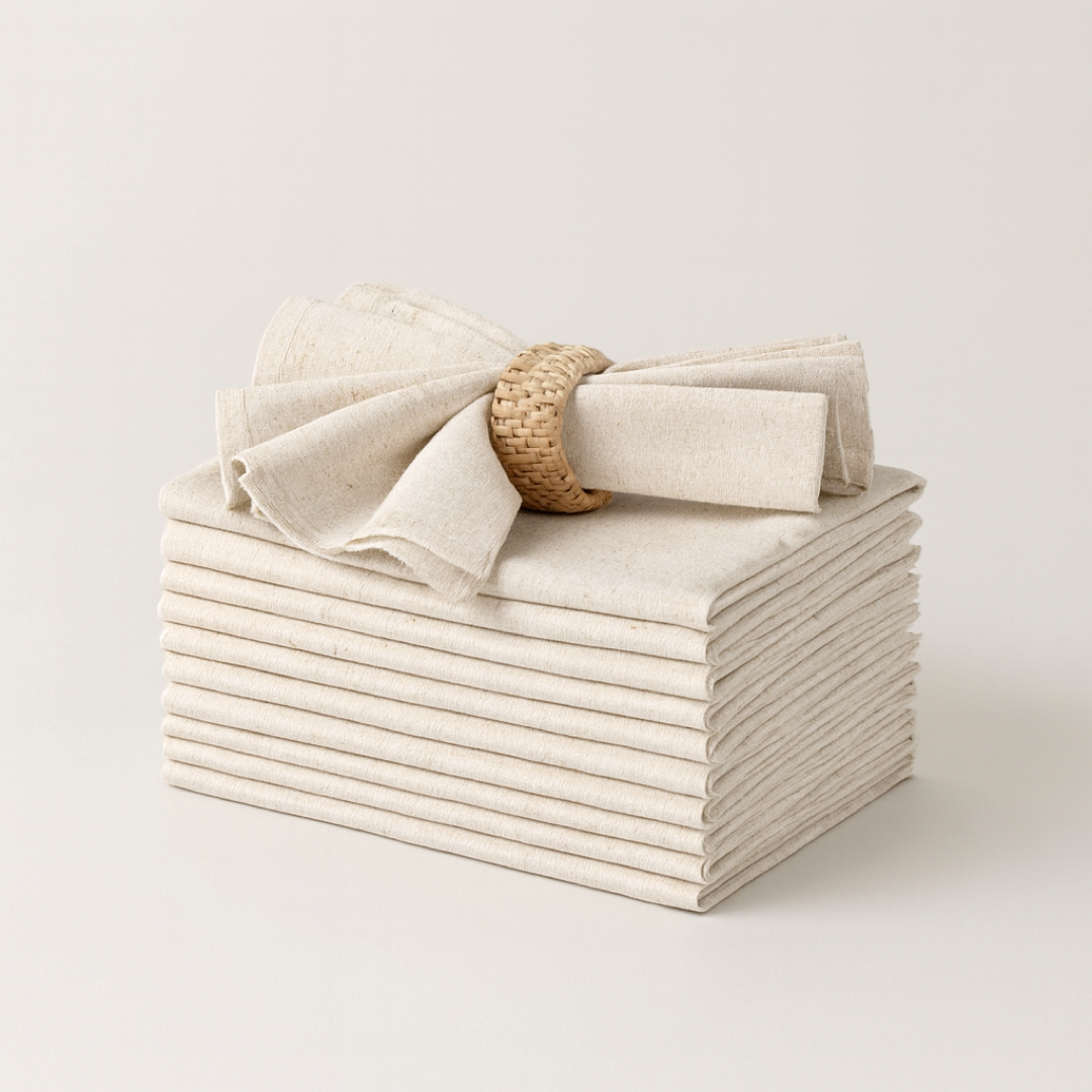 Reusable Linen-Blend Napkins for Elegant Dining