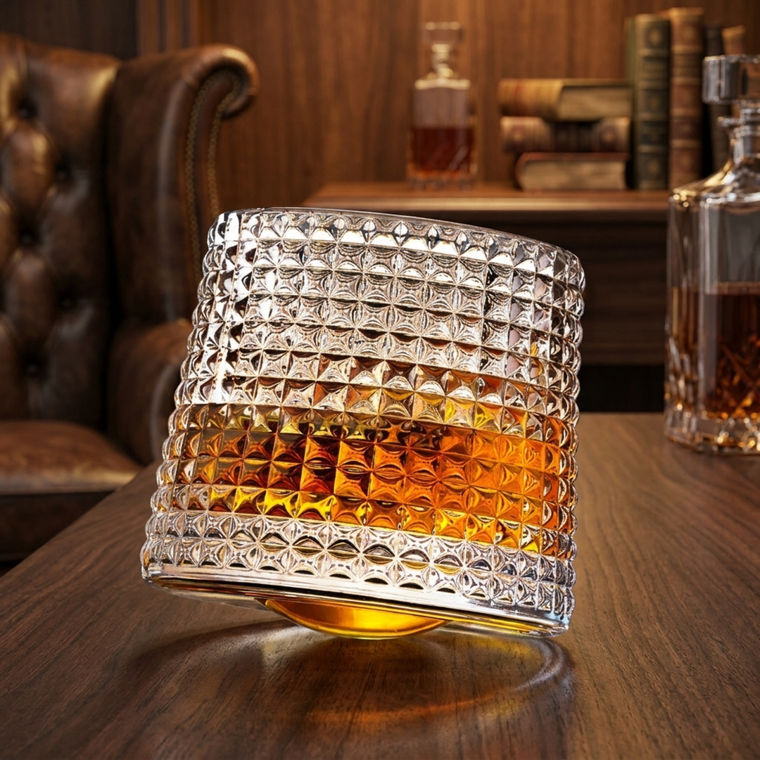 Spinning Whiskey Glasses for Engaging Pours