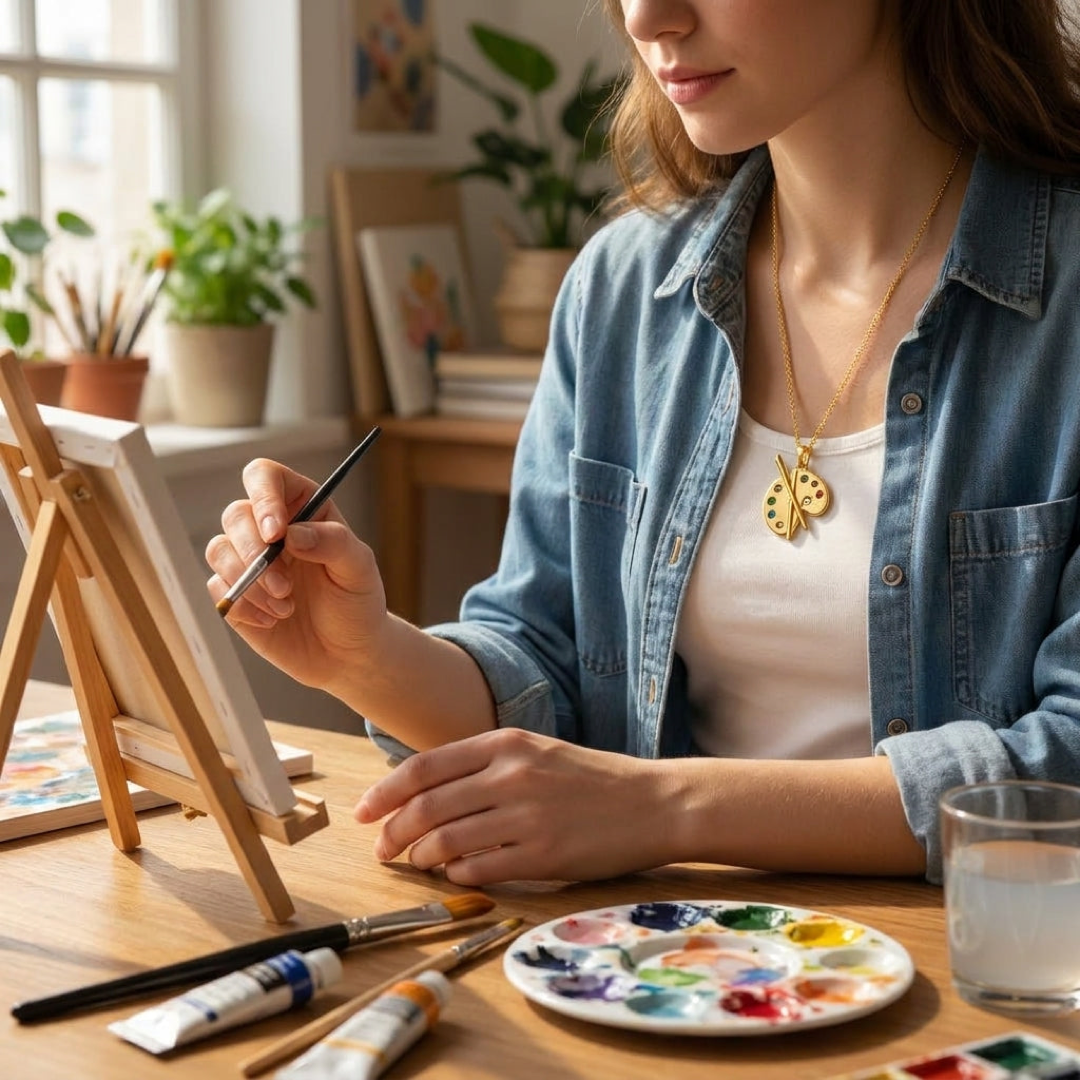 Artist’s Palette Cross Necklace for Inspired Faith