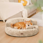 Bolster Donut Cuddler Dog Bed with Washable Cover