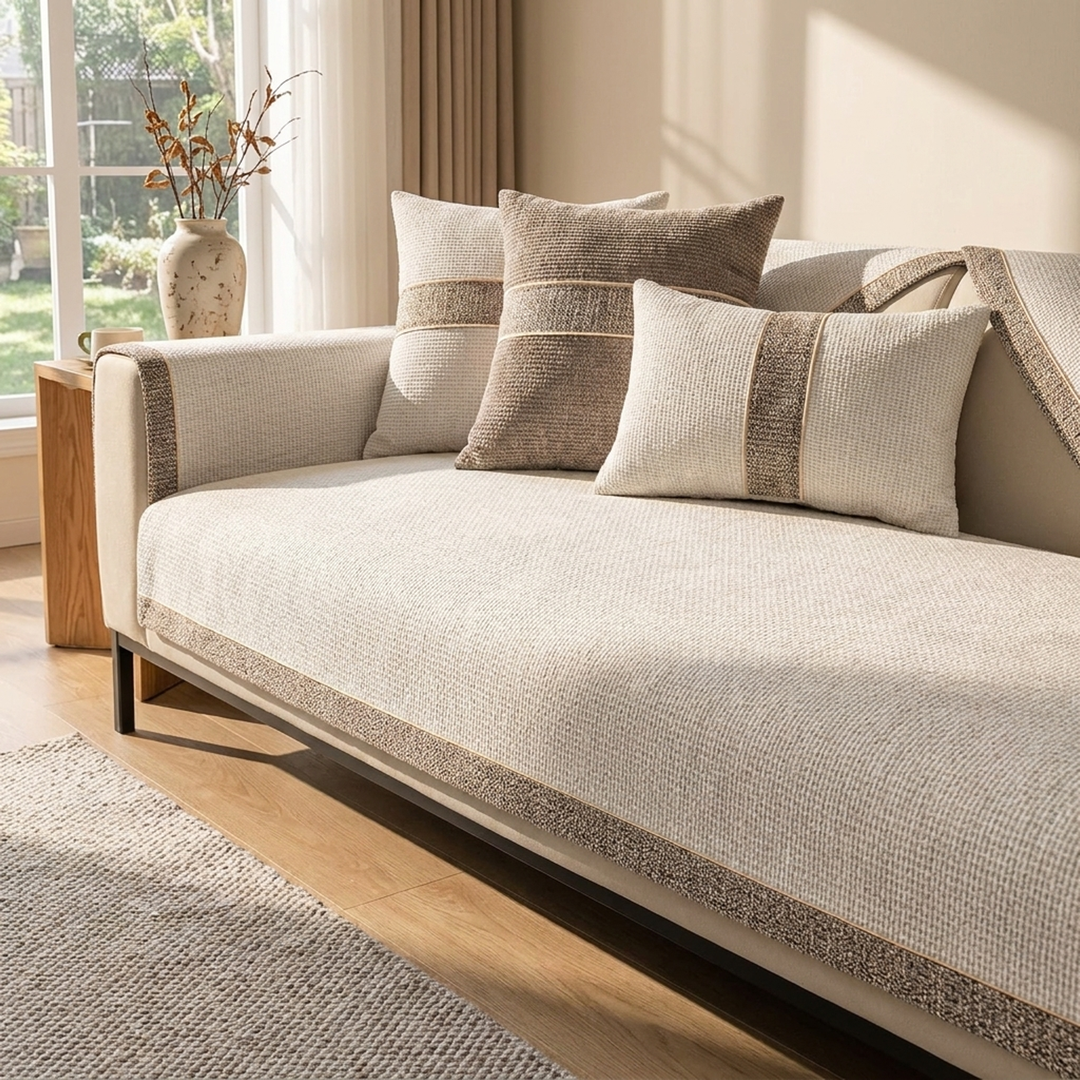 Stay-Put Sofa Cover for a Neater Living Room