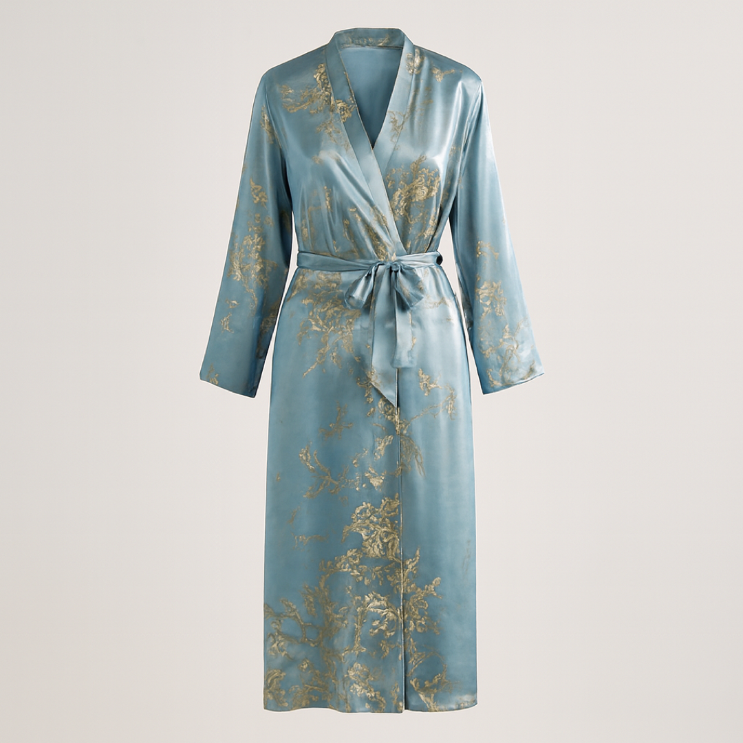 Floral Satin Robe for Effortless At-Home Comfort