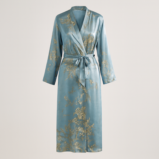 Floral Satin Robe for Effortless At-Home Comfort