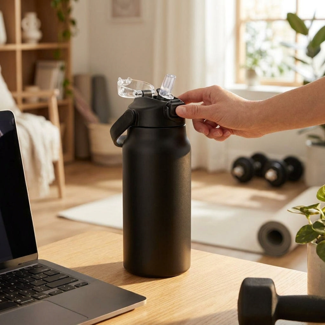 Vacuum Insulated Straw Bottle for All-Day Sipping