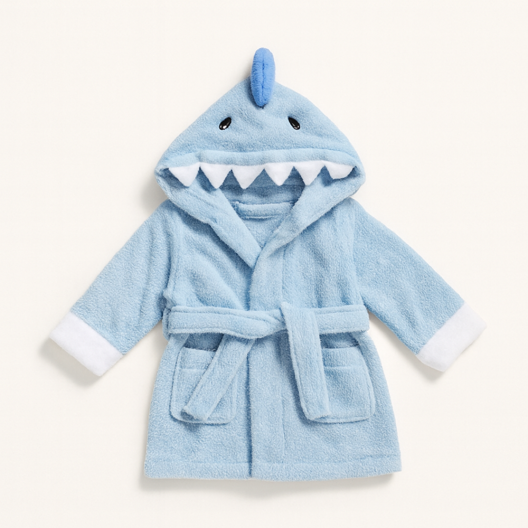 Critter Hood Baby Bathrobe for Cozy Drying