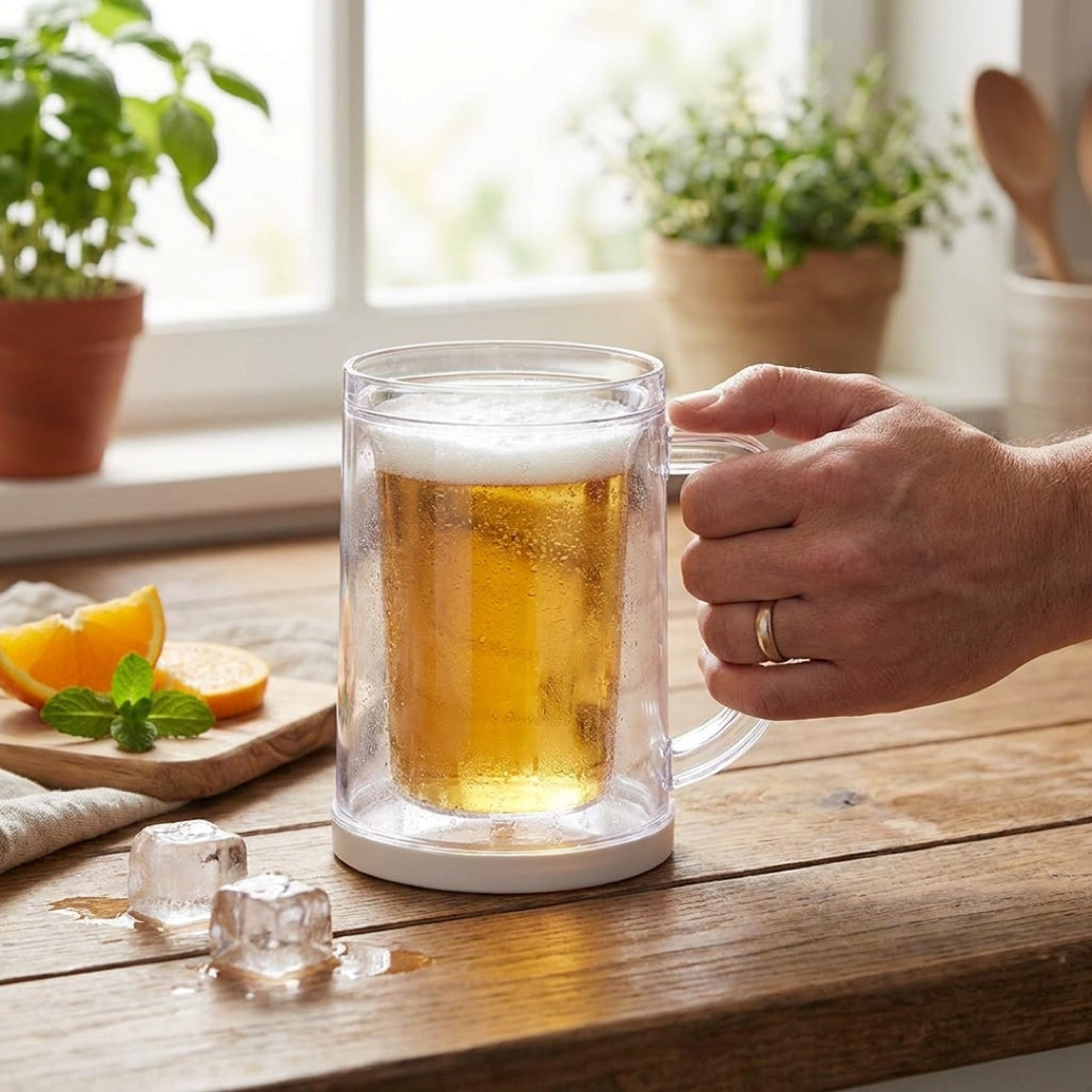 Freezer-Chill Beer Mug for Longer-Lasting Cold