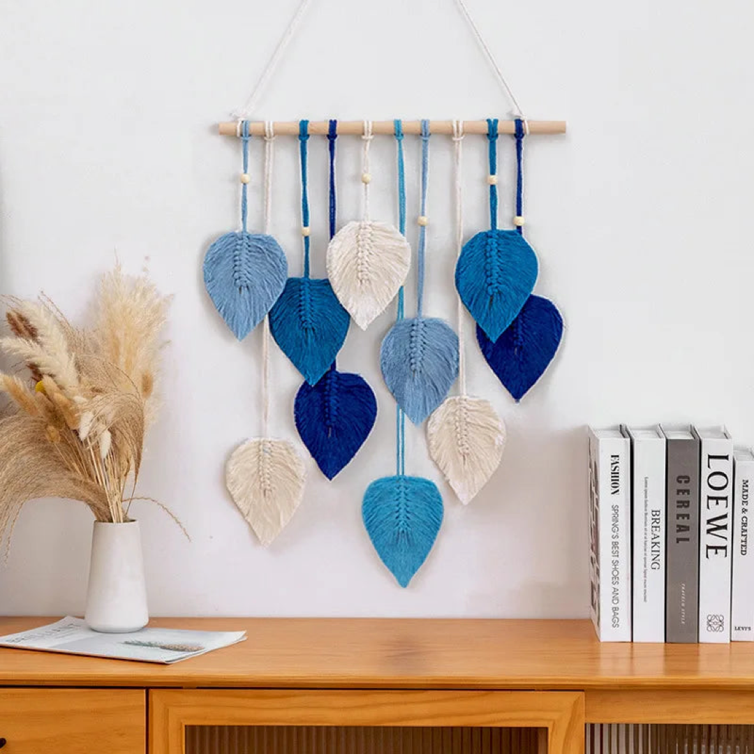Woven Leaf Wall Hanging for Cozy Natural Texture