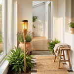 Bamboo Solar Torch for Warm Outdoor Glow
