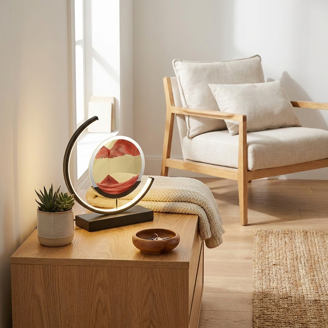 Flowing Sand Lamp – Calming Light in Motion