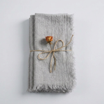 Frayed Cotton Napkin Set for Cozy Tables