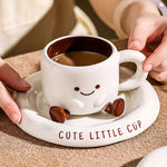 Cartoon Ceramic Cup Set for Cheerful Coffee