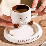 Cartoon Ceramic Cup Set for Cheerful Coffee