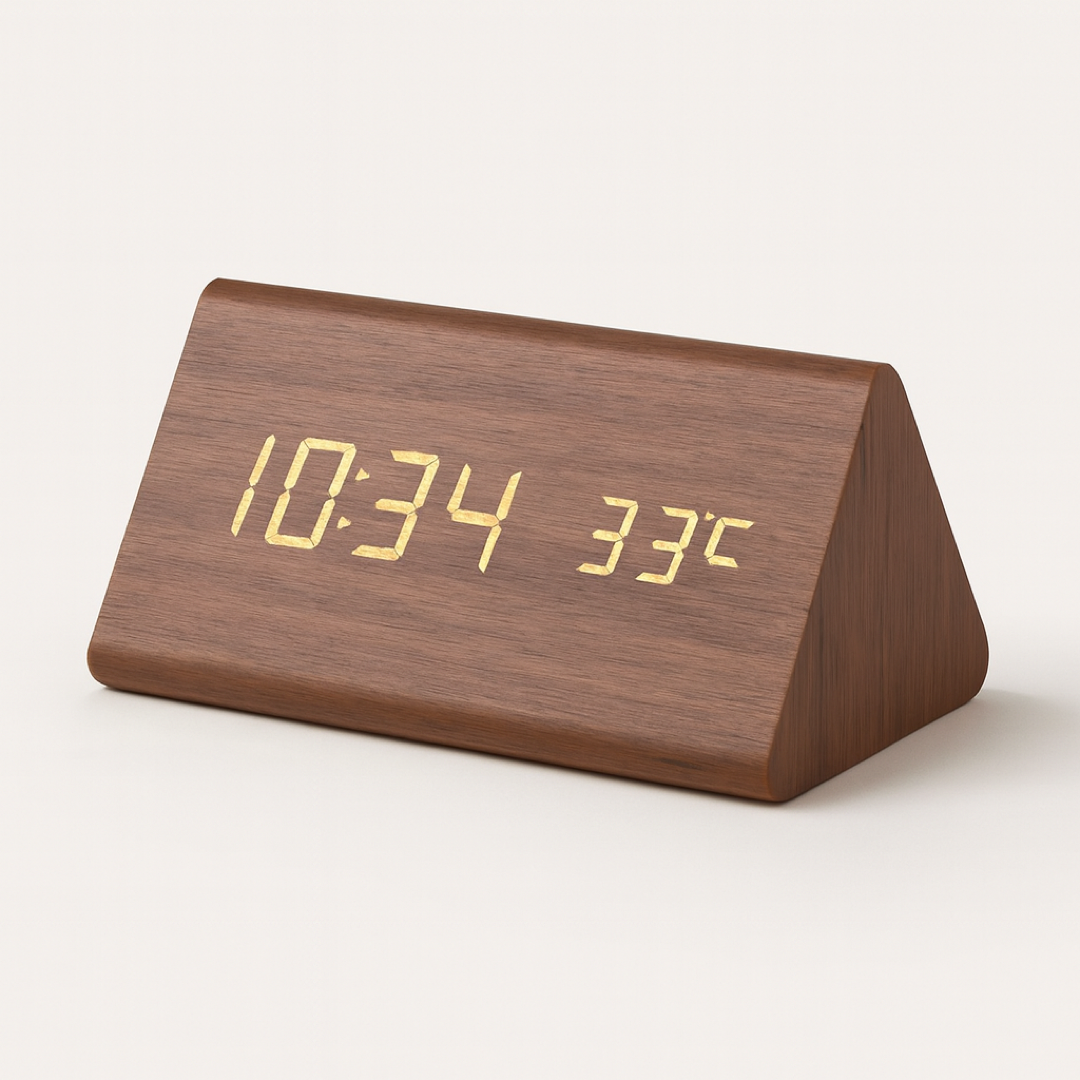 Voice-Activated Wooden Clock for Effortless Timekeeping