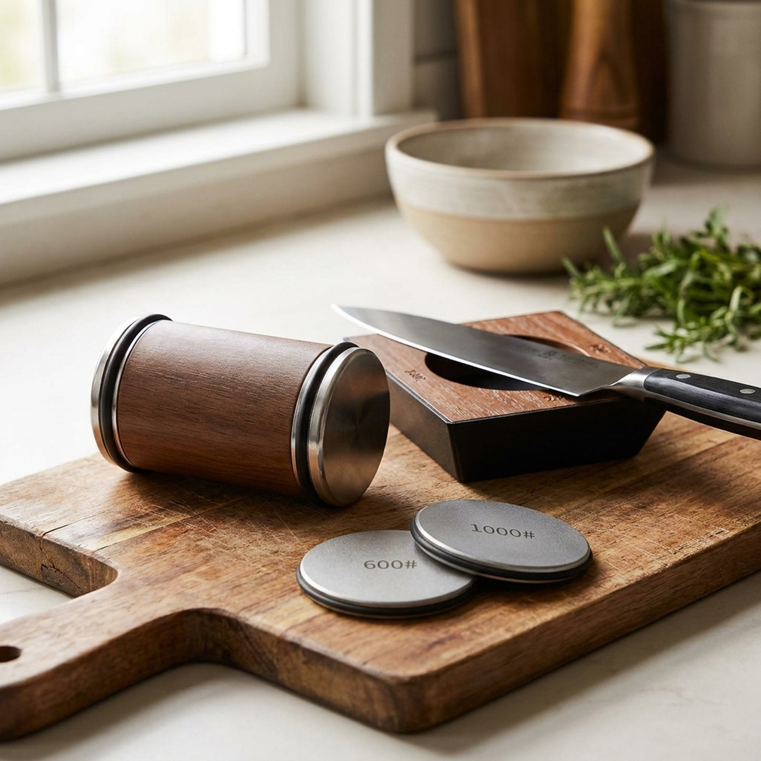 Wooden Rolling Knife Sharpener for Easy Blade Care