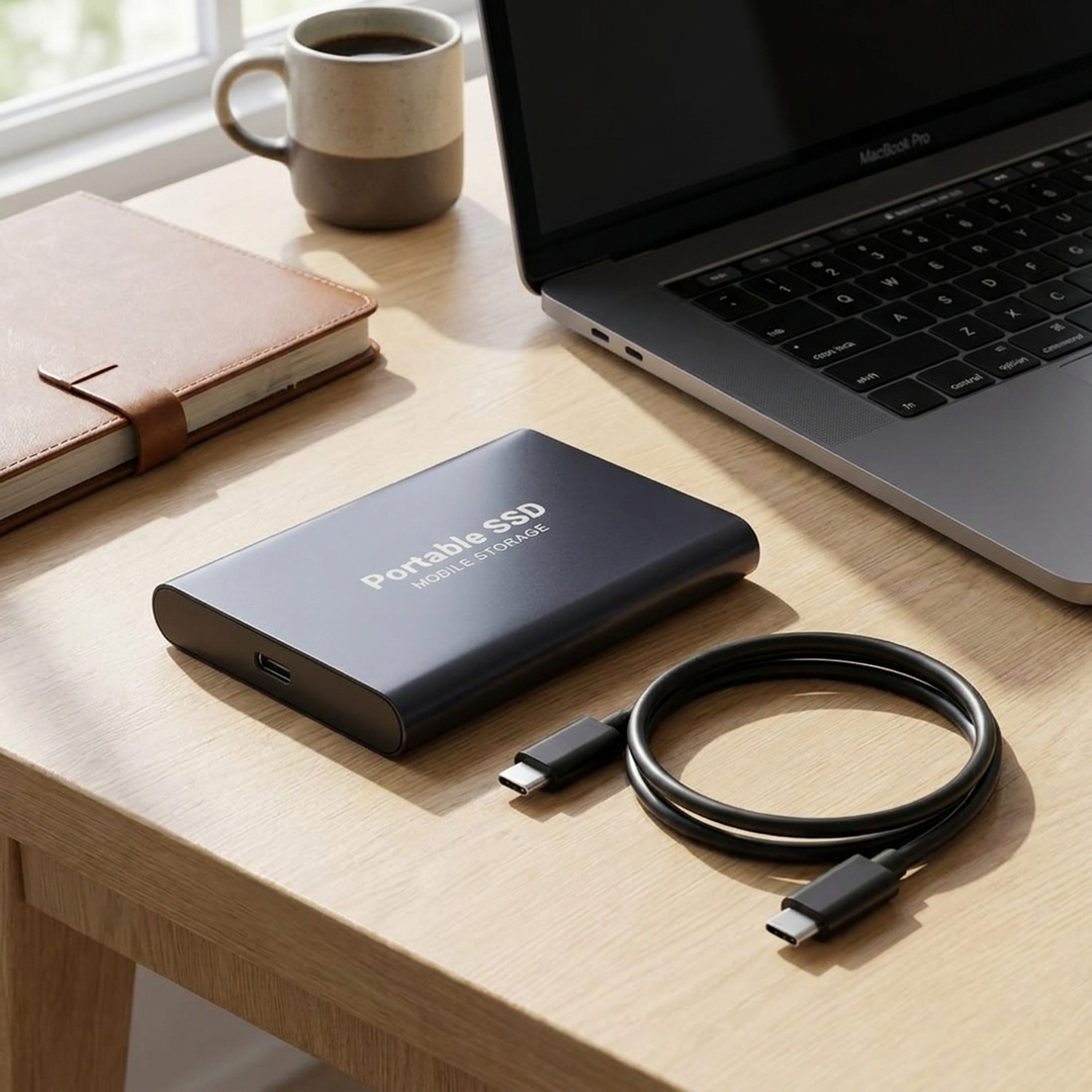 Compact External SSD for Quick Backups