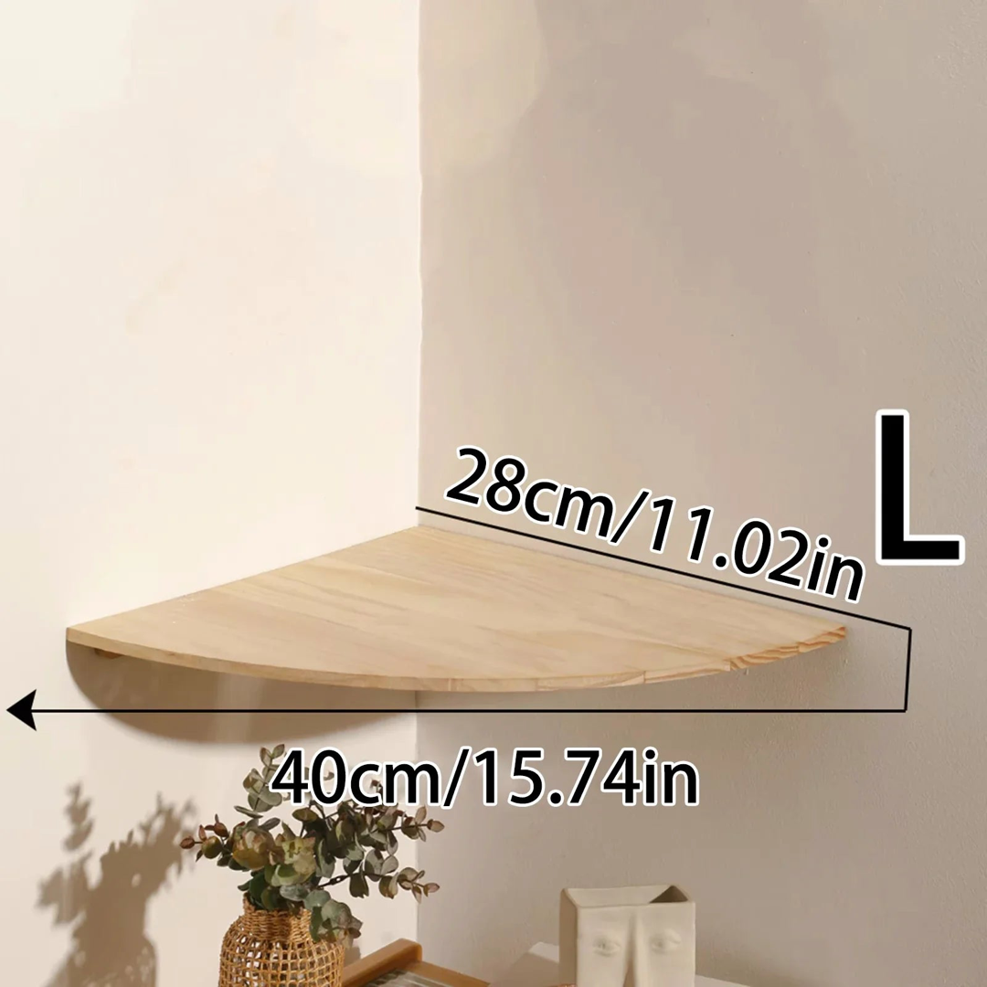 Solid Pine Corner Shelf for Space-Saving Storage